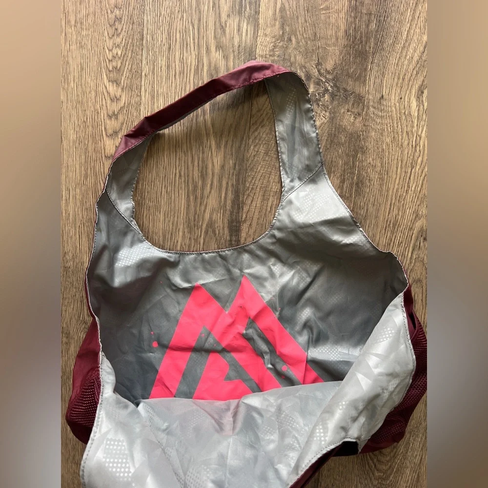 The North Face Burgundy and Gray Tote Bag